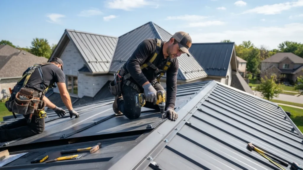What is the labor rate for metal roofing per square